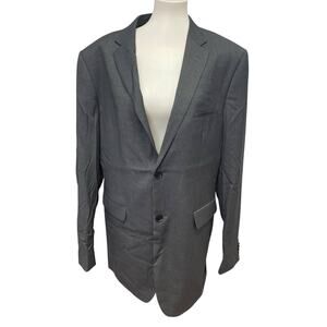 New Mens Merona Large Tall LT Long Sleeve 2 Button Gray Suit Coat Jacket Blazer